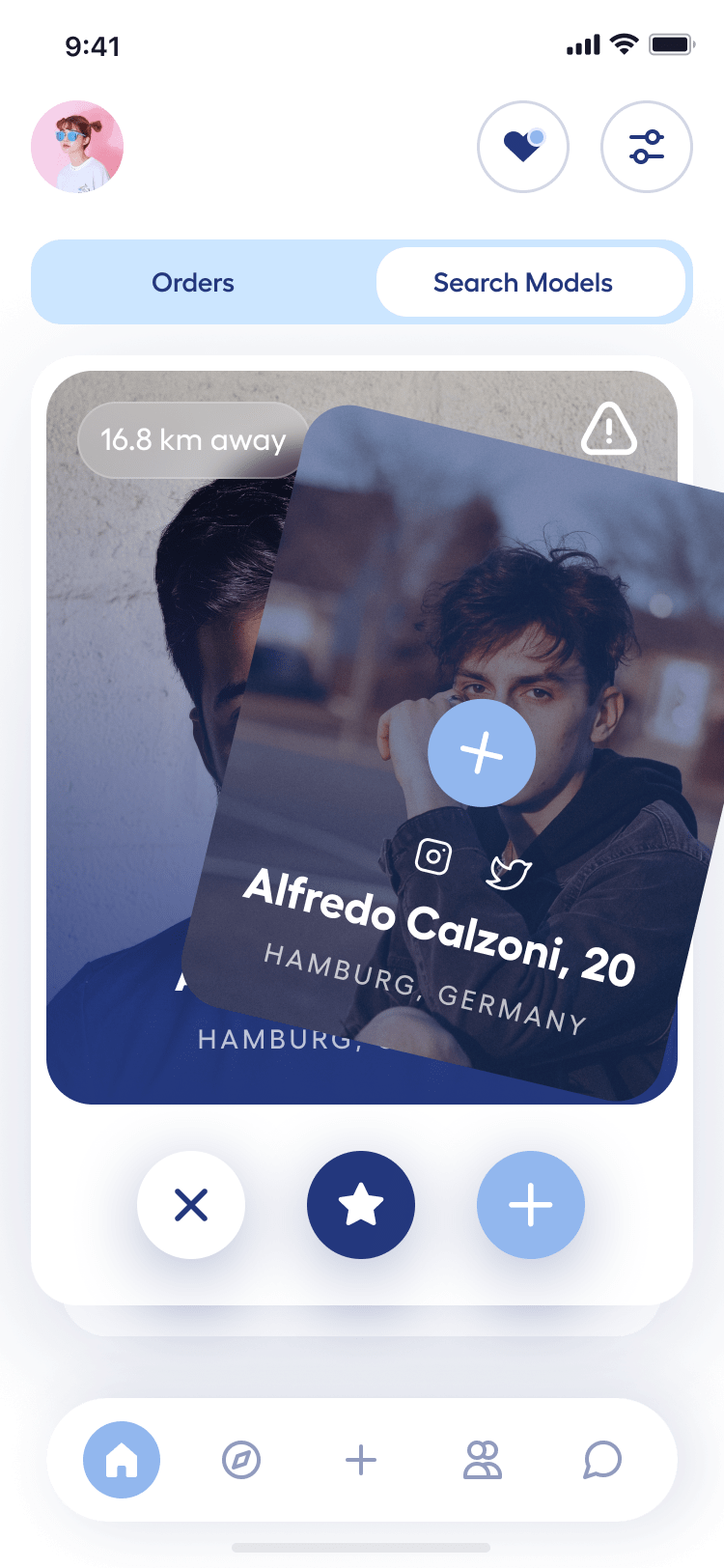 Home - Search Partners (Swipe Right)
